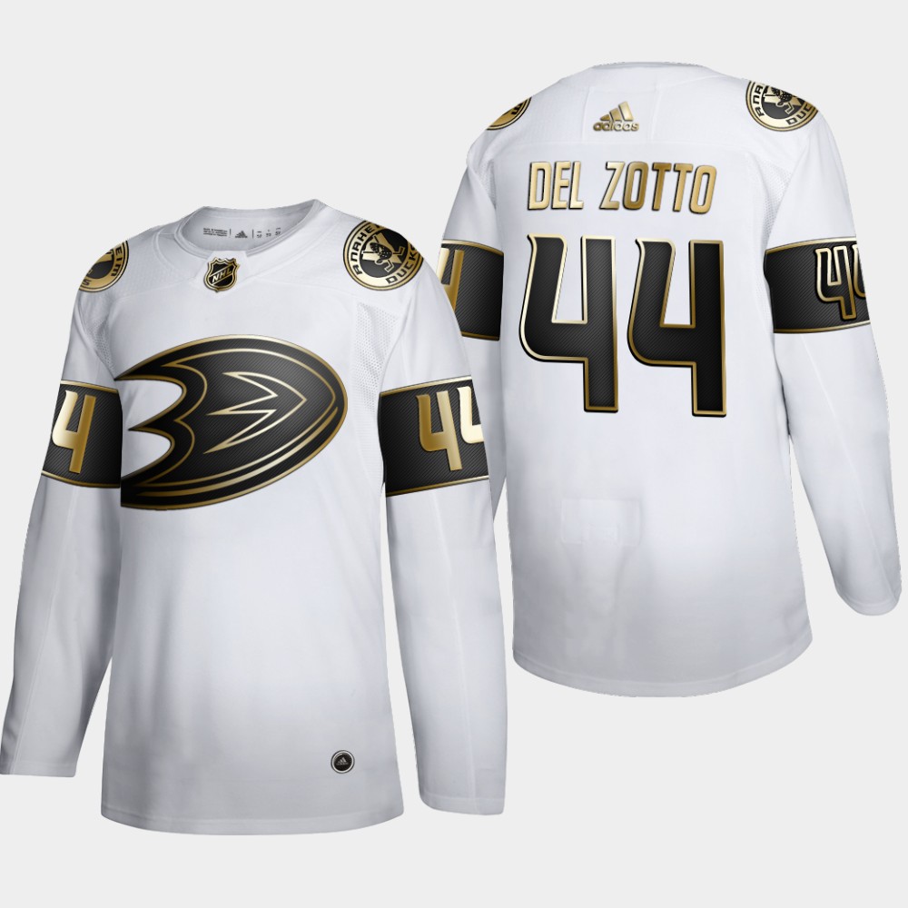 Anaheim Ducks #44 Michael Del Zotto Men Adidas White Golden Edition Limited Stitched NHL Jersey->anaheim ducks->NHL Jersey